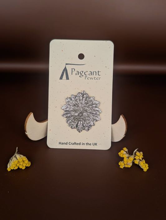 Pewter Green Man Pin Badge