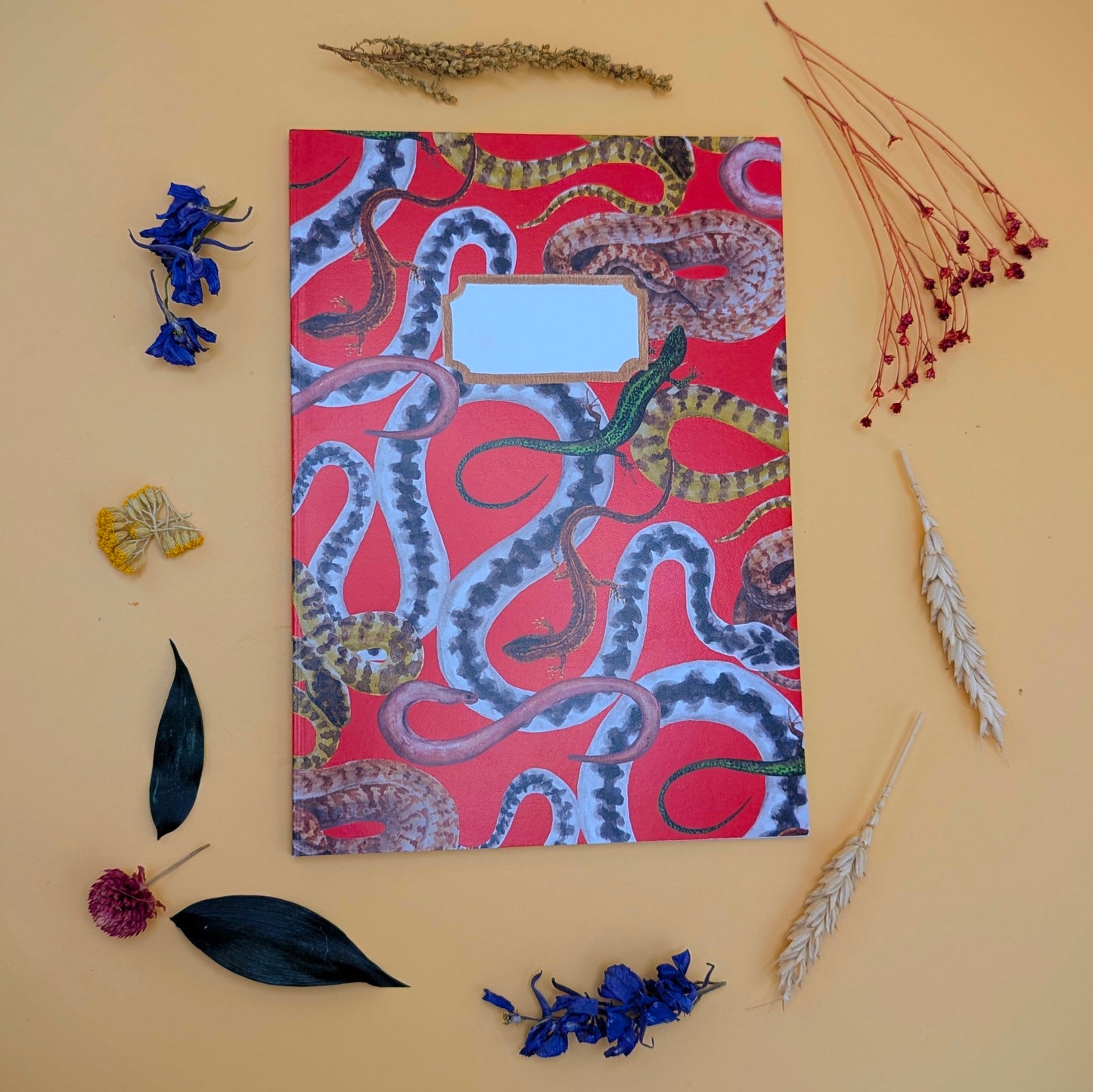 Reptilia Print A5 Recycled Notebook - 76 Lined Pages