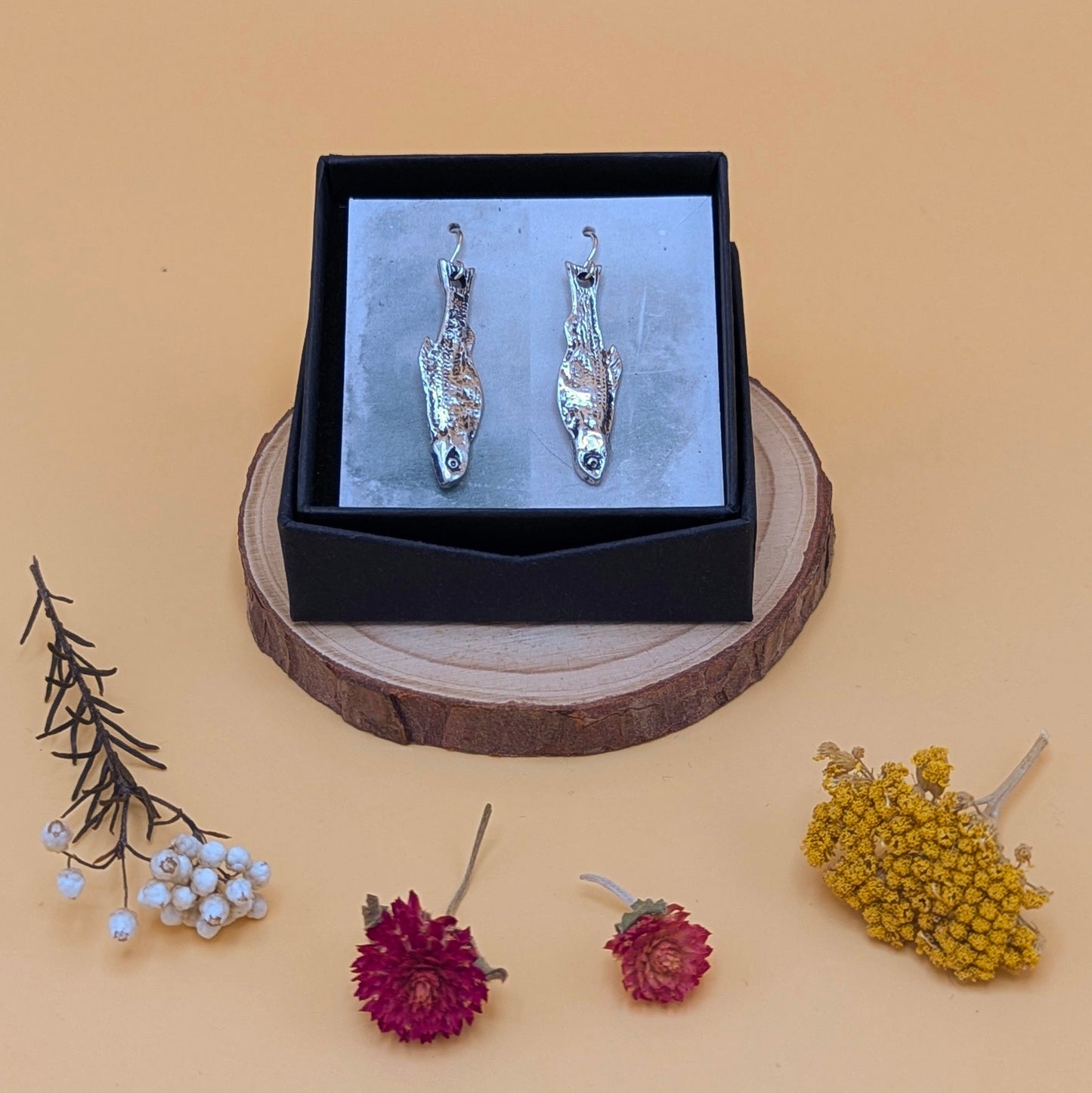Silver Sardine Earrings