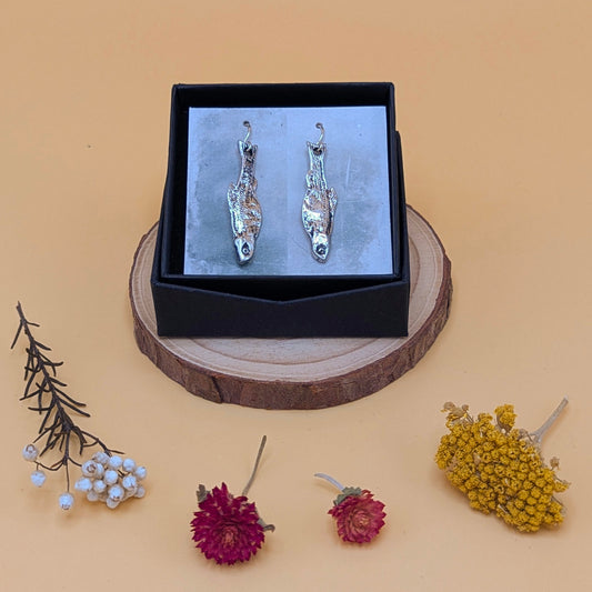 Silver Sardine Earrings