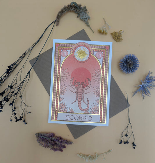 Scorpio Zodiac Card