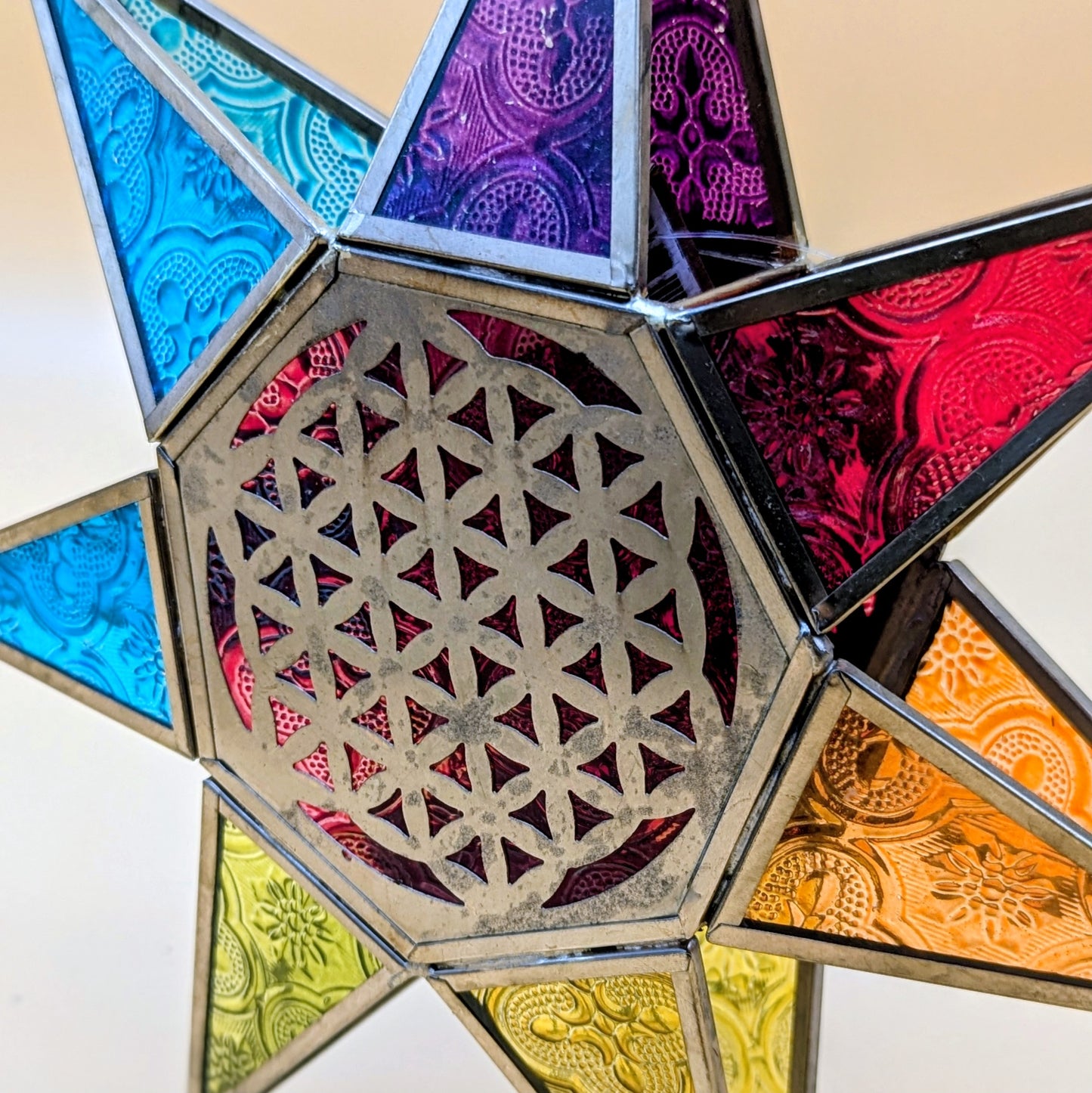 Star Glass Lantern - Flower of Life