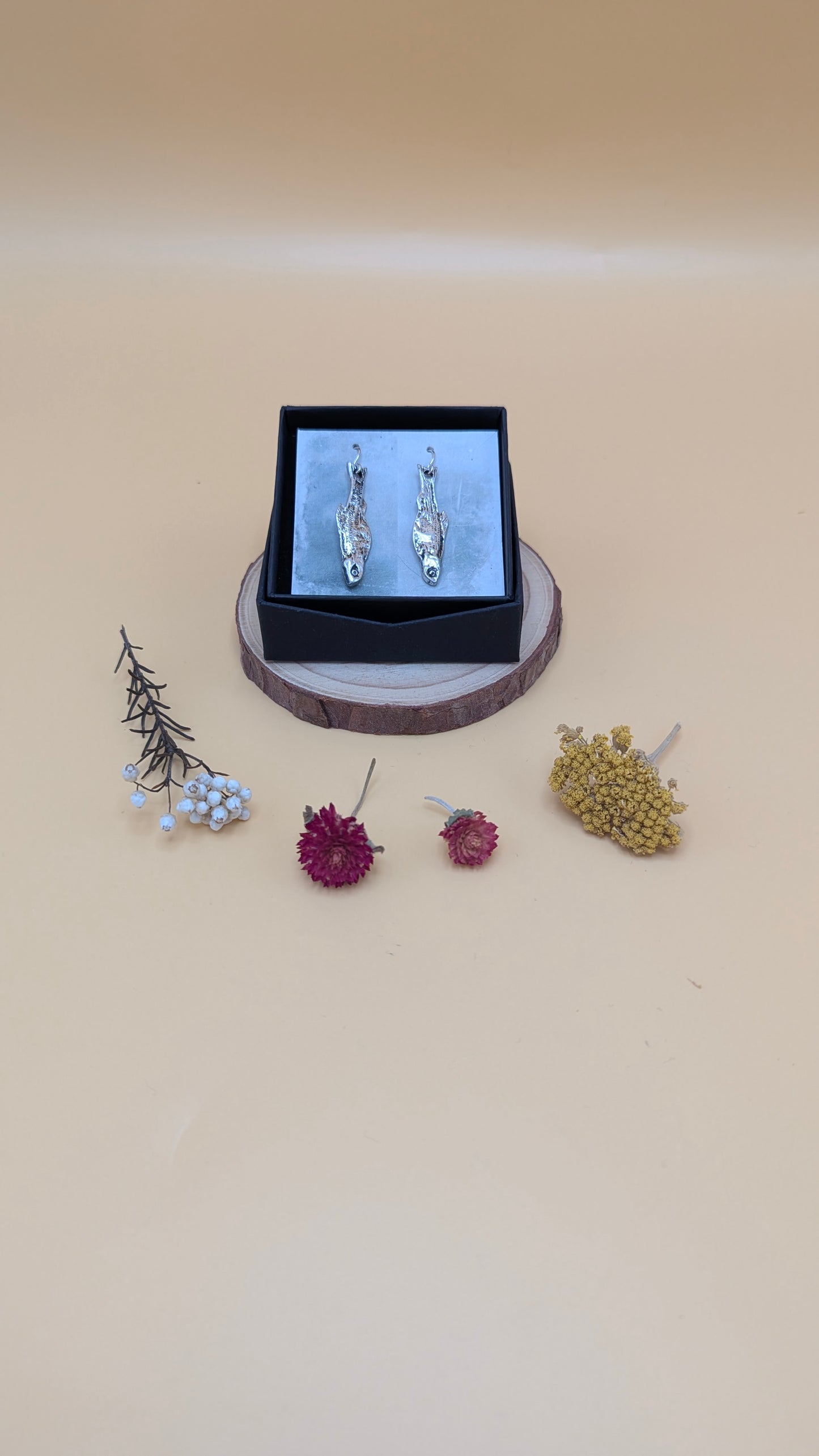 Silver Sardine Earrings