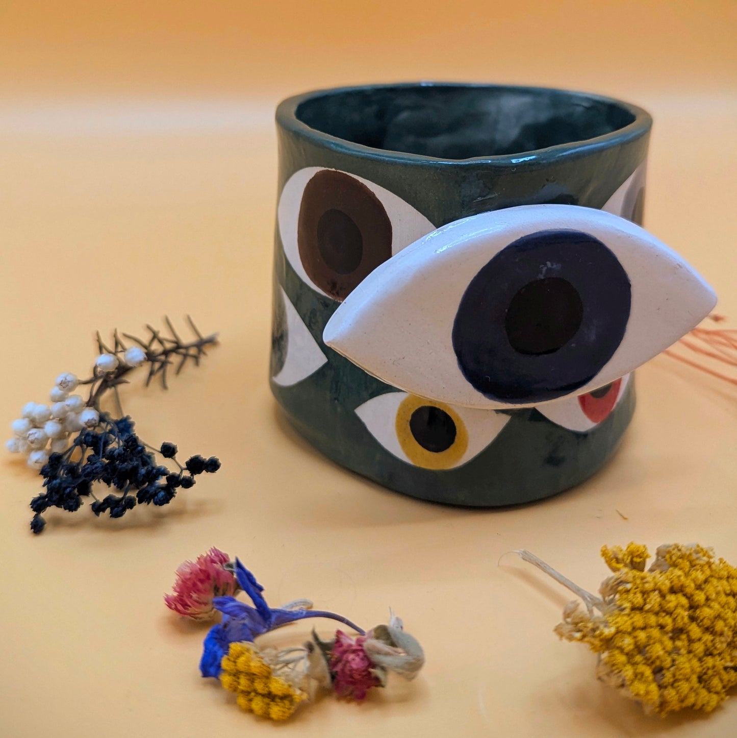 'Eye Pen Ceramic Pot' by Ciara Veronica Dunne
