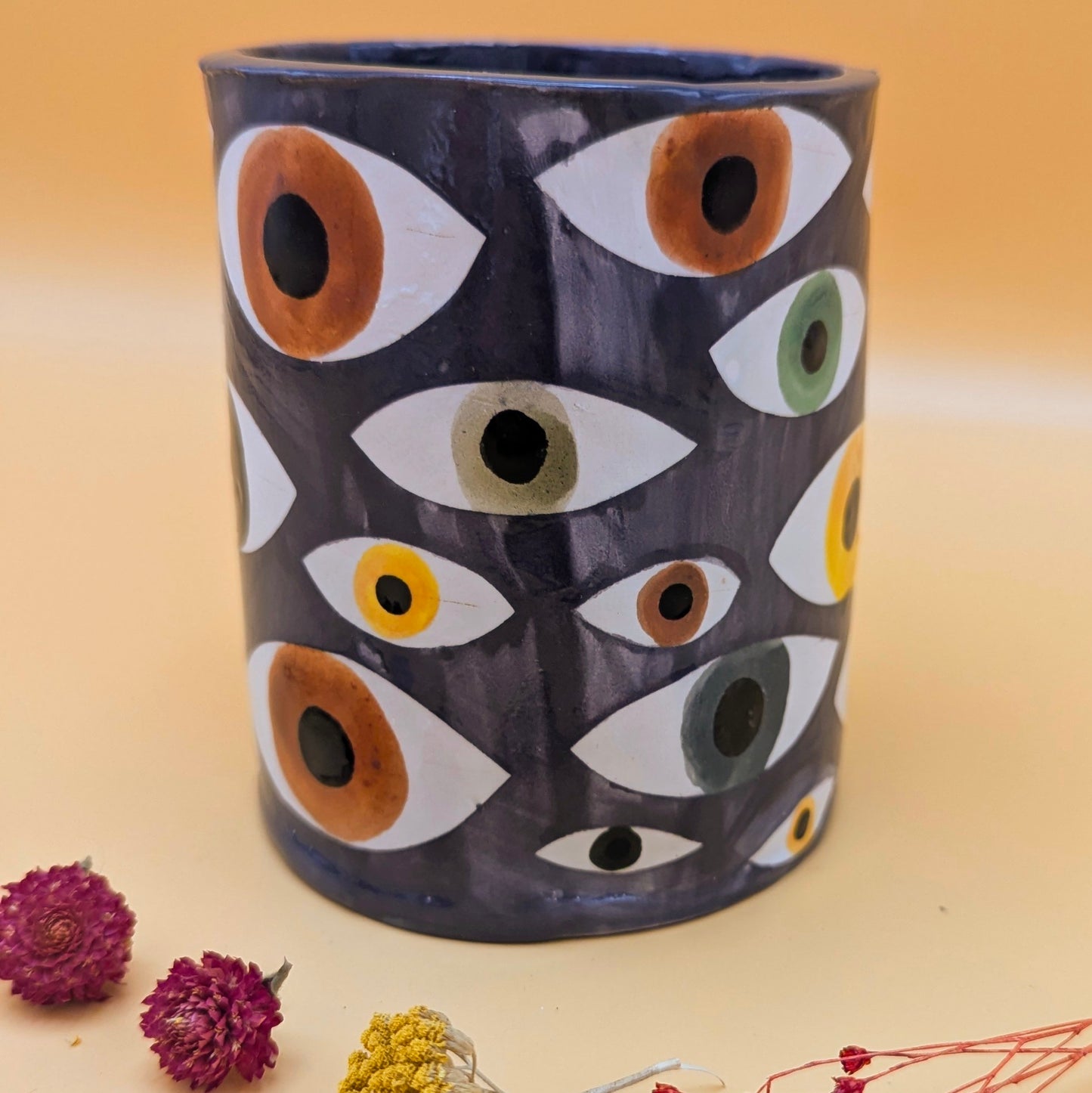 'Purple Eyes' Ceramic Vase by Ciara Veronica Dunne