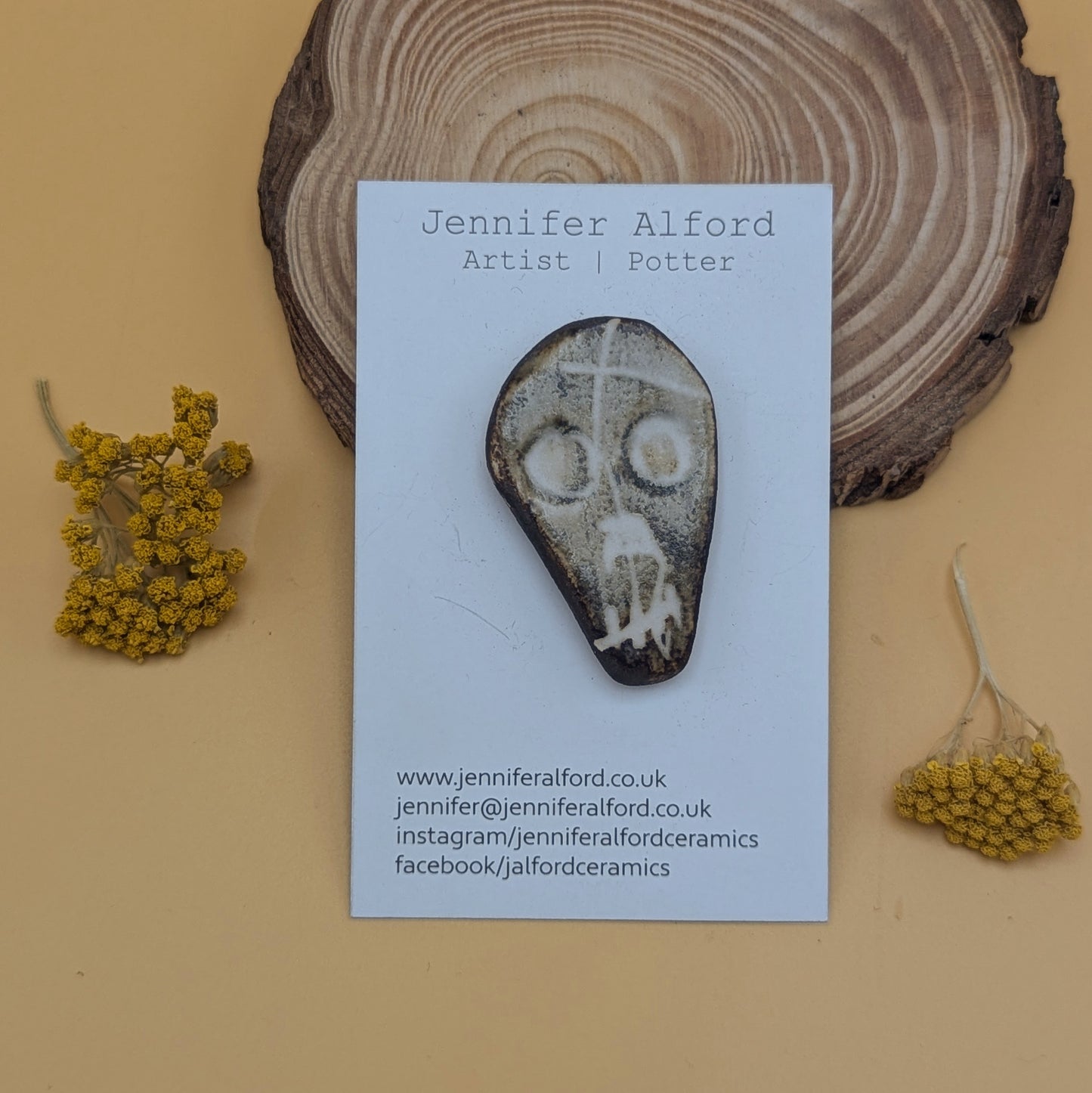 Wild Clay Skull Badge