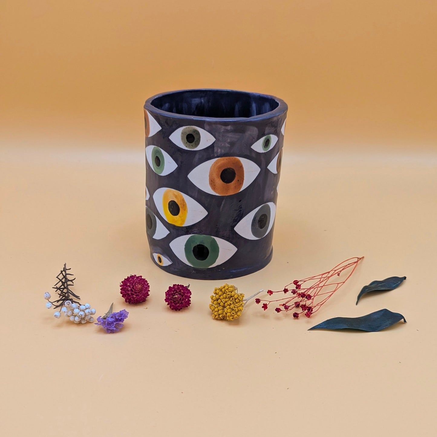 'Purple Eyes' Ceramic Vase by Ciara Veronica Dunne