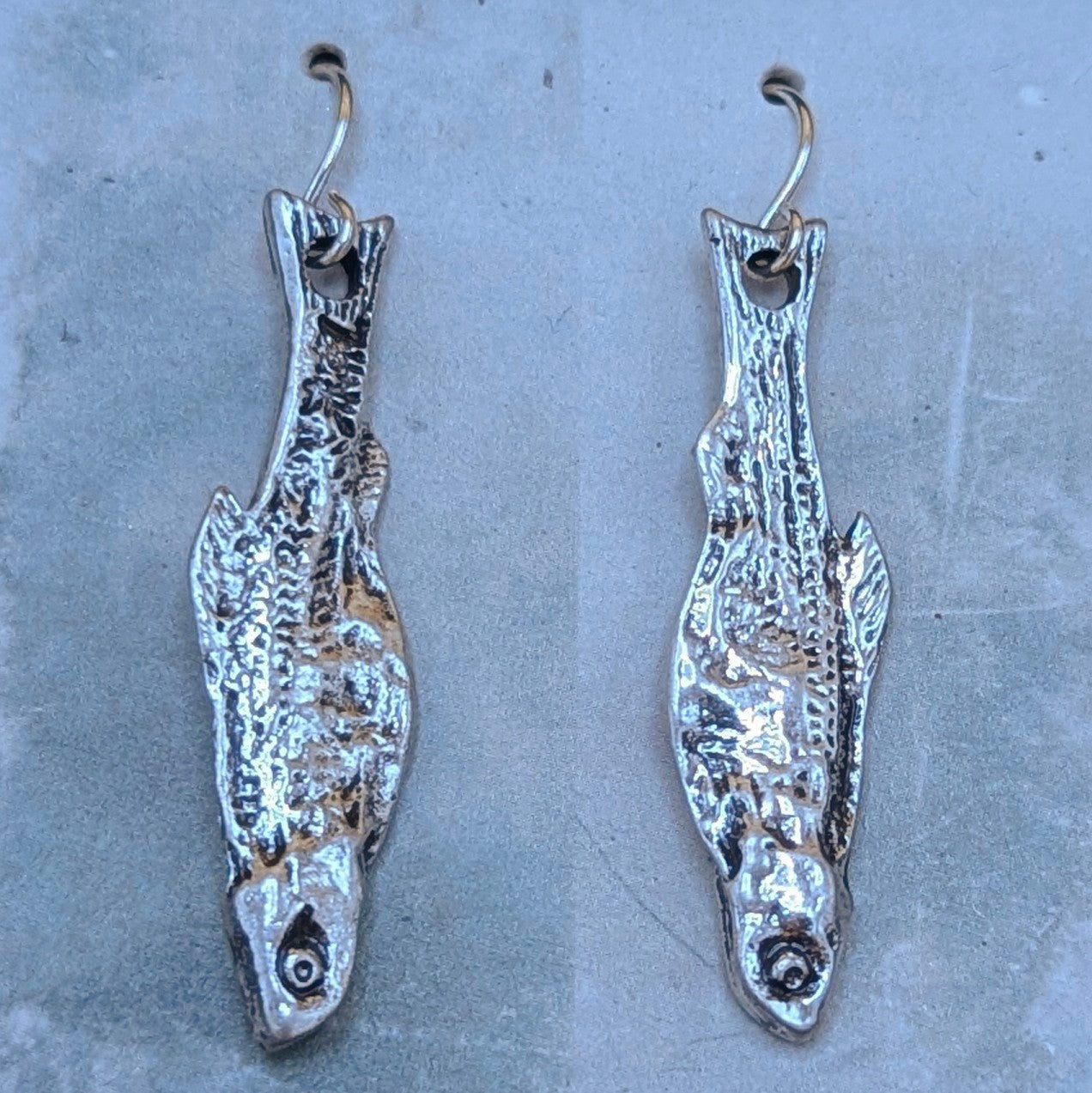Silver Sardine Earrings