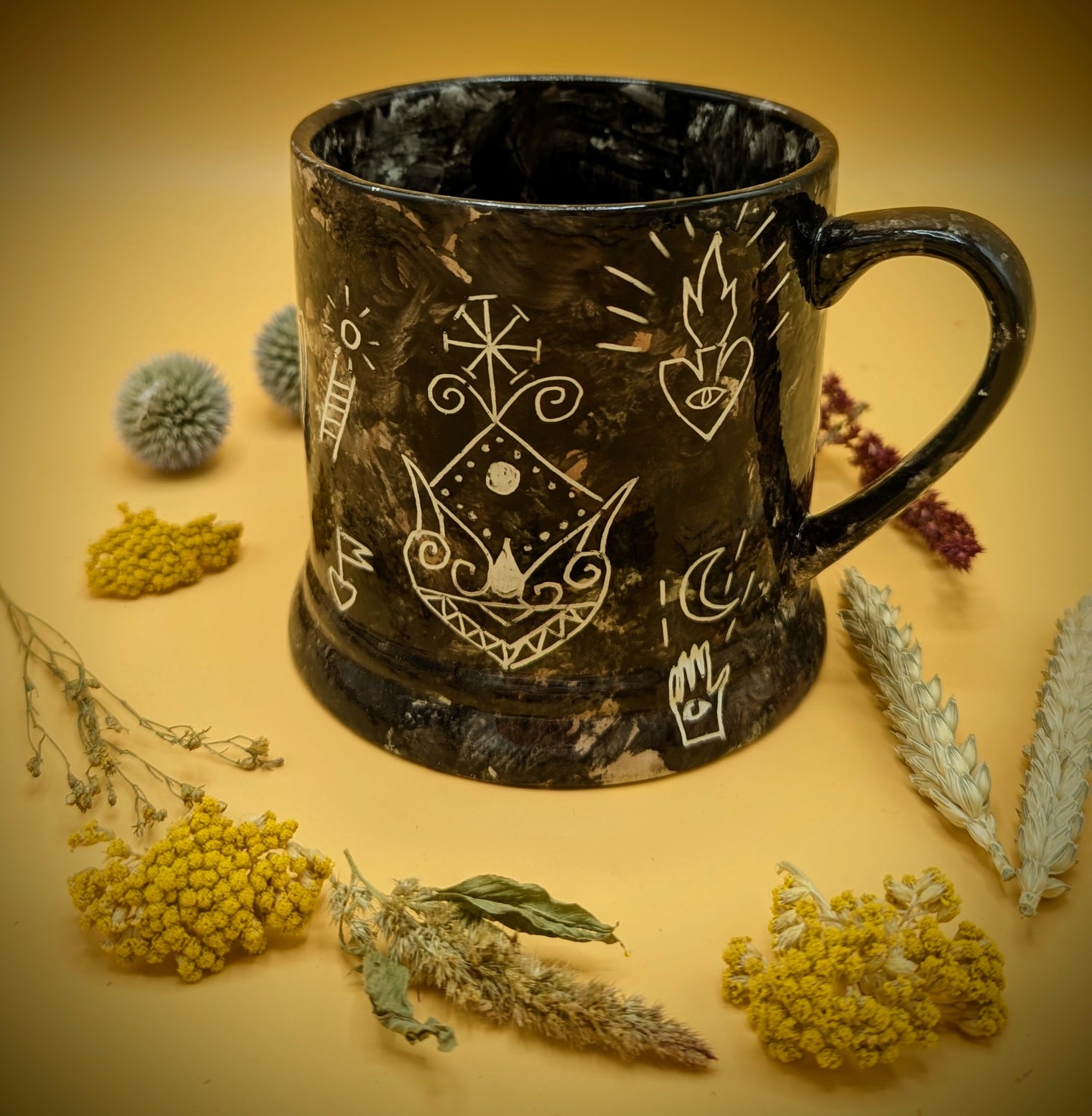 Sgraffito Mega Mug for Luck