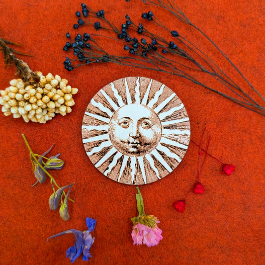 'Vintage Sepia Sun' Fridge Magnet