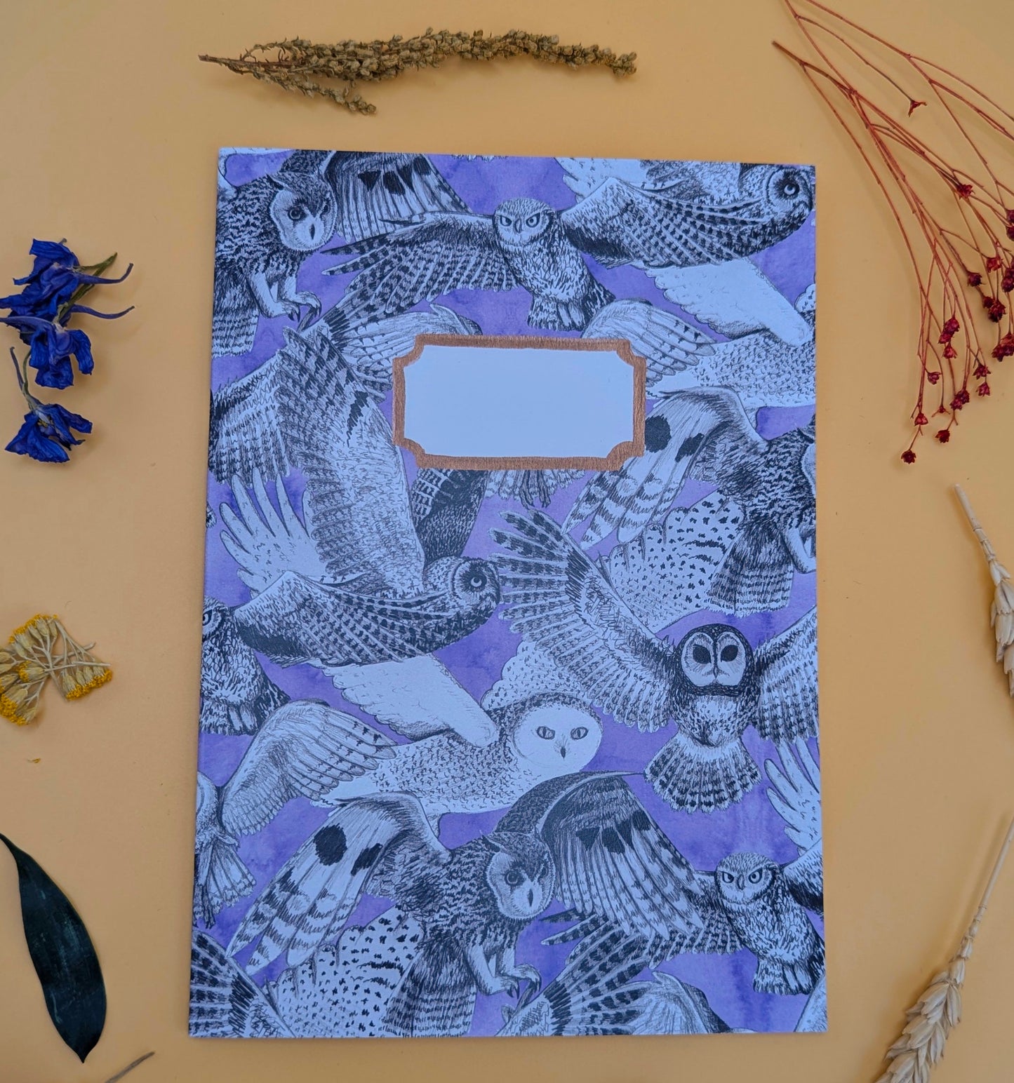 Parliament of Owls A5 Recycled Notebook - 36 Plain Pages