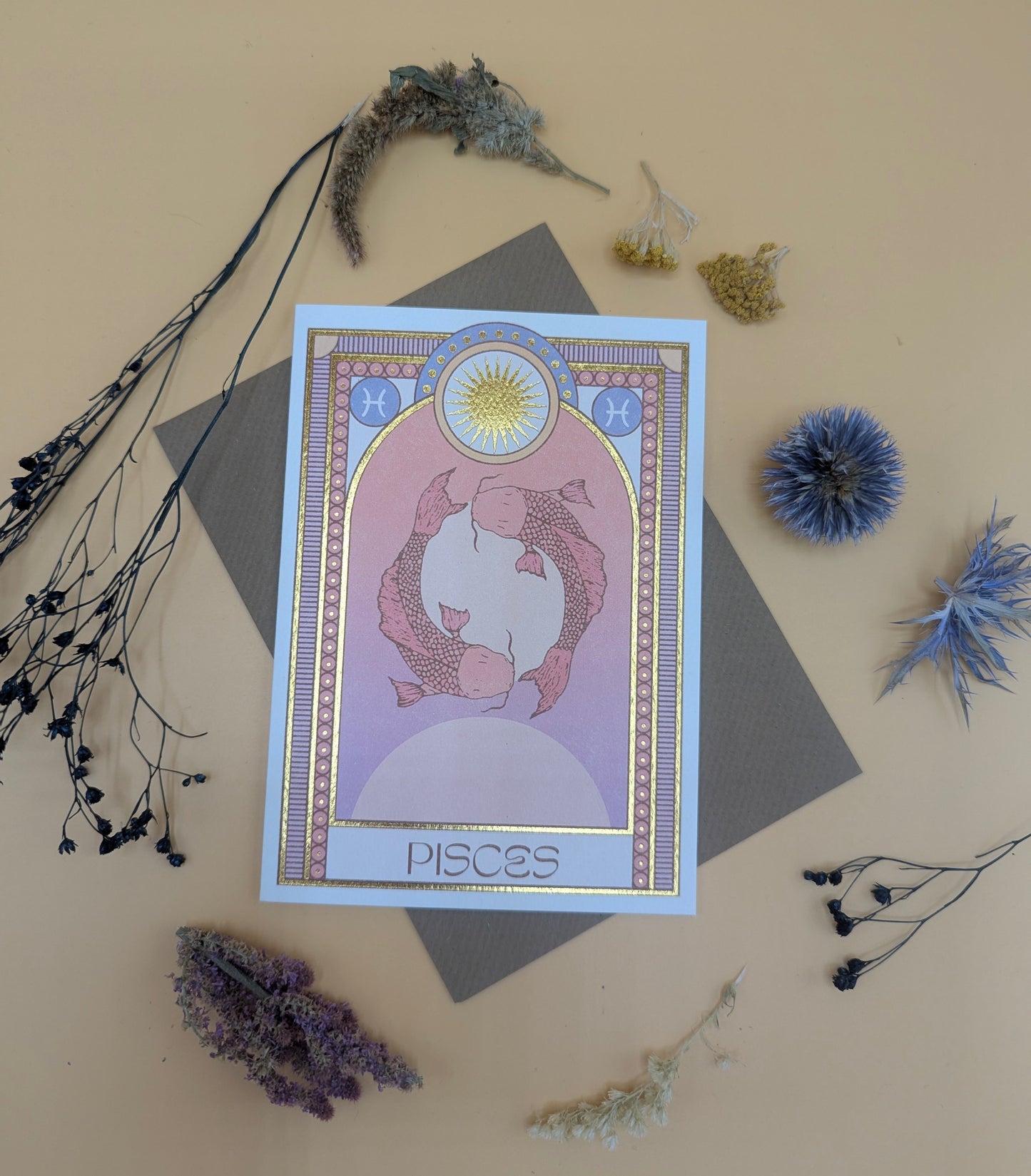 Pisces Zodiac Card