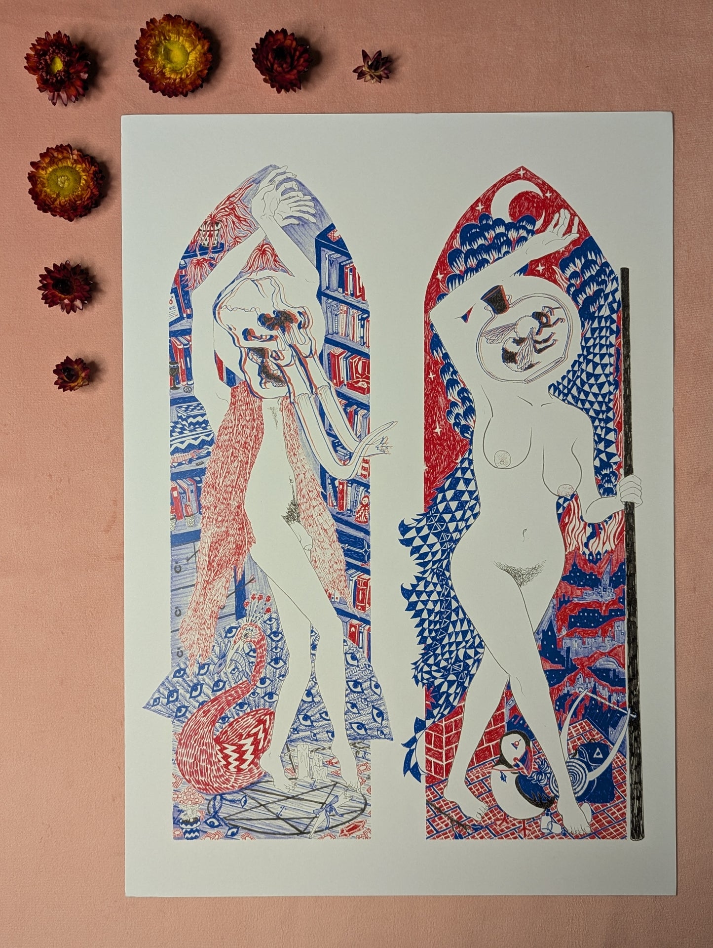 "Anaglyph II (Mammoth)" Print by Theo Cleary