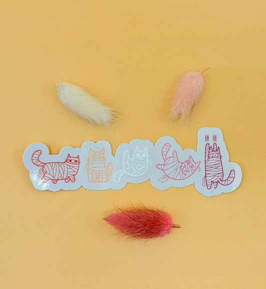 Mummy Cats Gloss Sticker (Lesbian Flag)