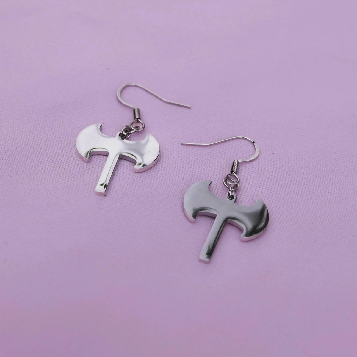 Labrys Earrings in Silver Stainless Steel by Leftbians